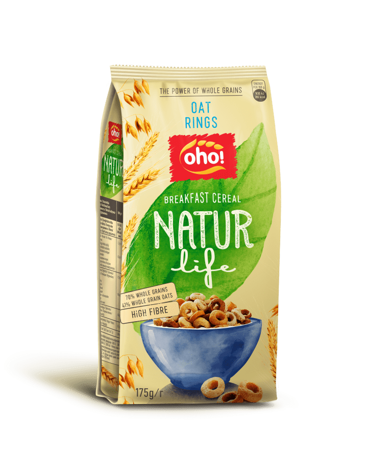 OHO! NATUR Life Oat Rings Breakfast Cereal 175g