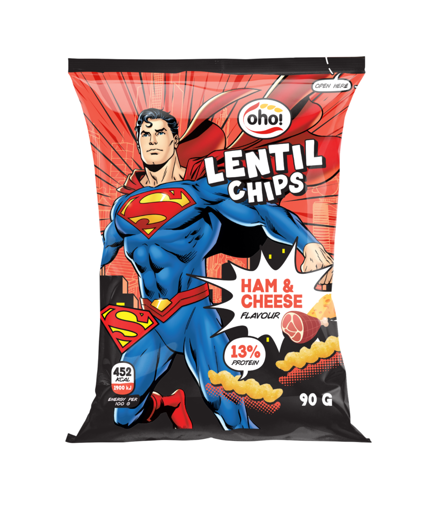 OHO! Ham & Cheese Flavor Puffed Lentil Chips 90g
