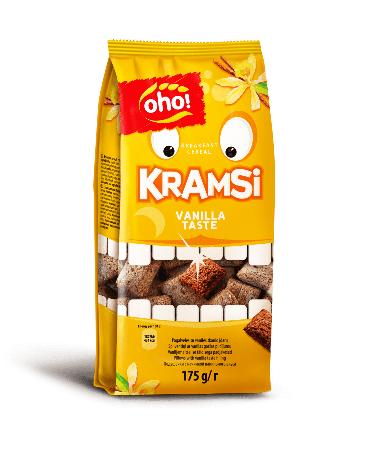 OHO! KRAMSI Vanilla Flavor Pillows Breakfast Cereal 175g