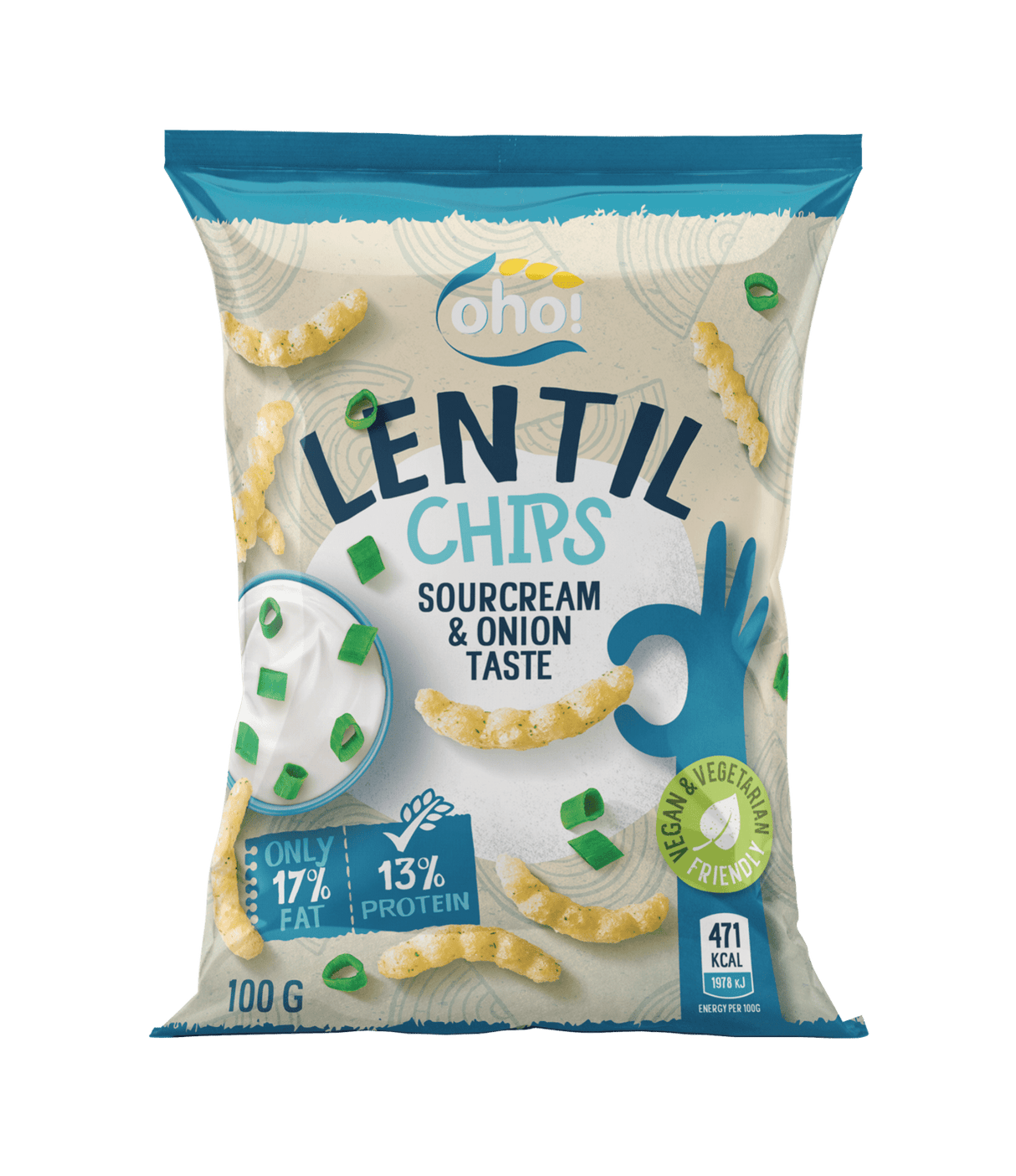 OHO! Lentil Chips Sour Cream & Onion Flavor 100g 3.5oz