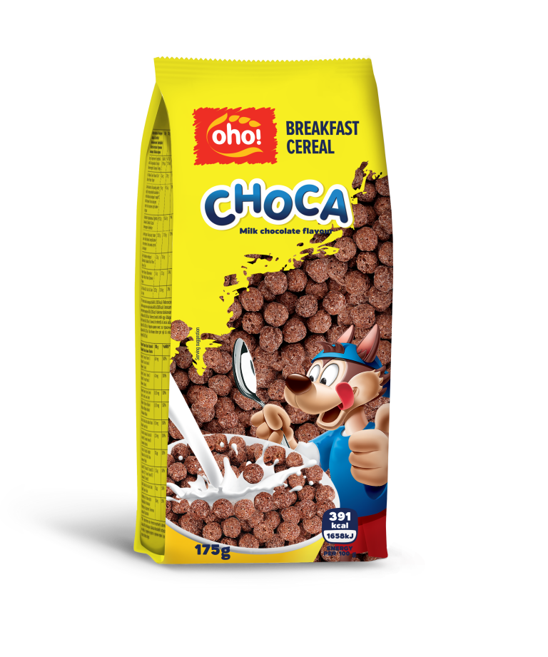OHO! CHOCA Milk Chocolate Flavor Breakfast Cereal 175g