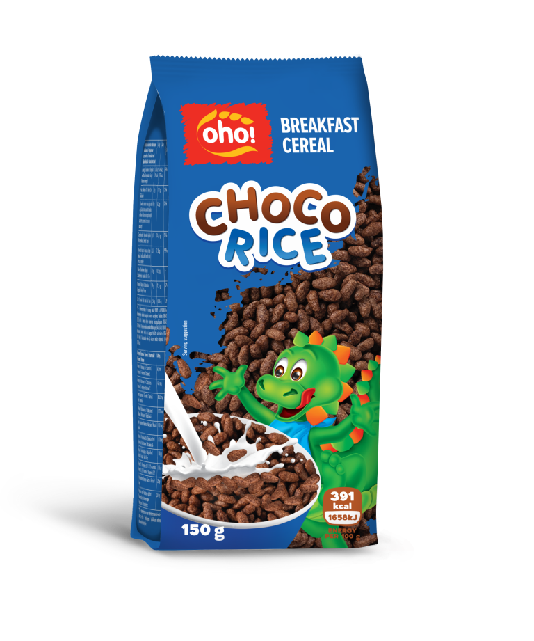 OHO! CHOCO RICE Chocolate Flavor Puffed Rice Breakfast Cereal 150g