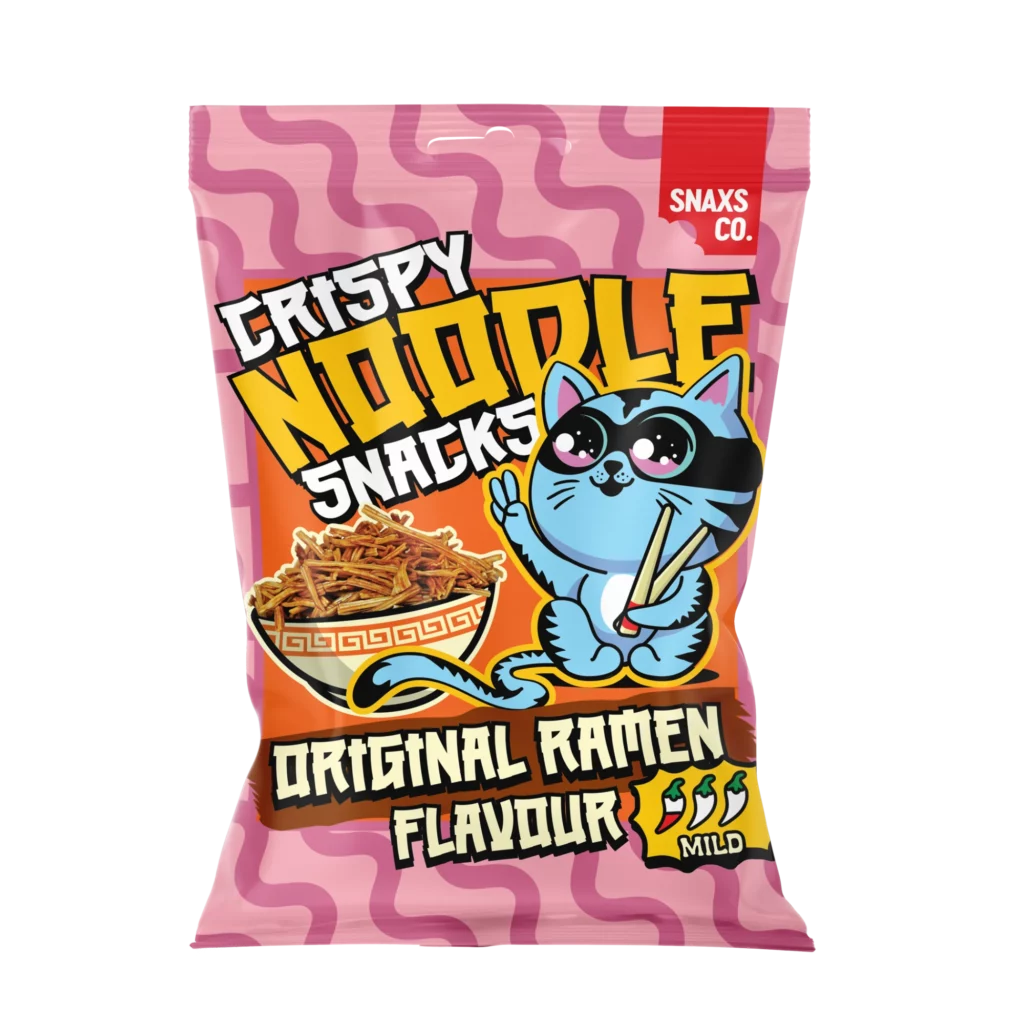 SNAX CO. CRISPY NOODLE SNACKS Original Ramen Flavor Wheat Chips 60g