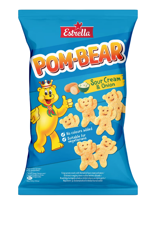 ESTRELLA POM-BEAR Sour Cream & Onion Flavor Puffed Potato Chips 65g