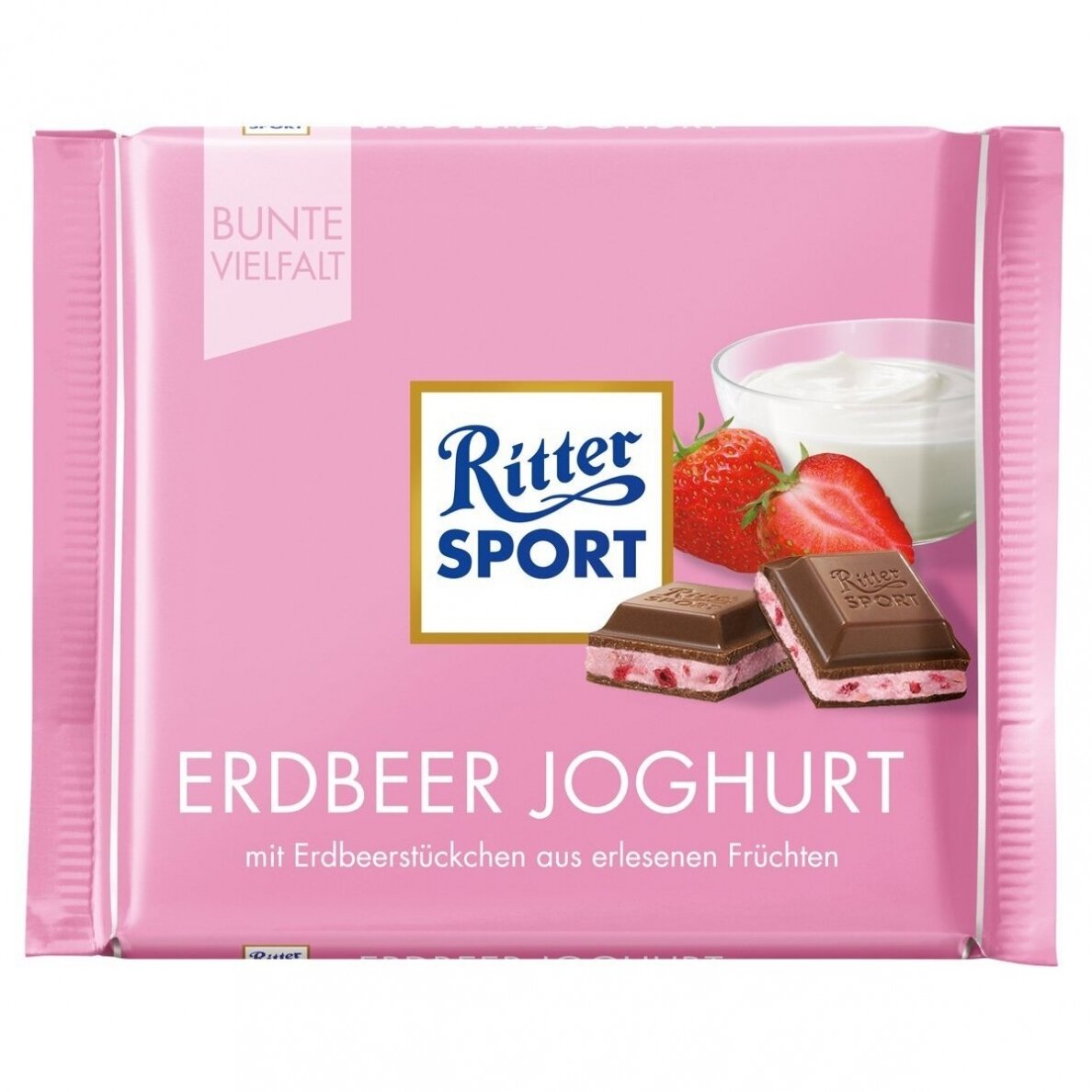 RITTER SPORT Strawberry Yogurt Flavor Milk Chocolate Bar 100g