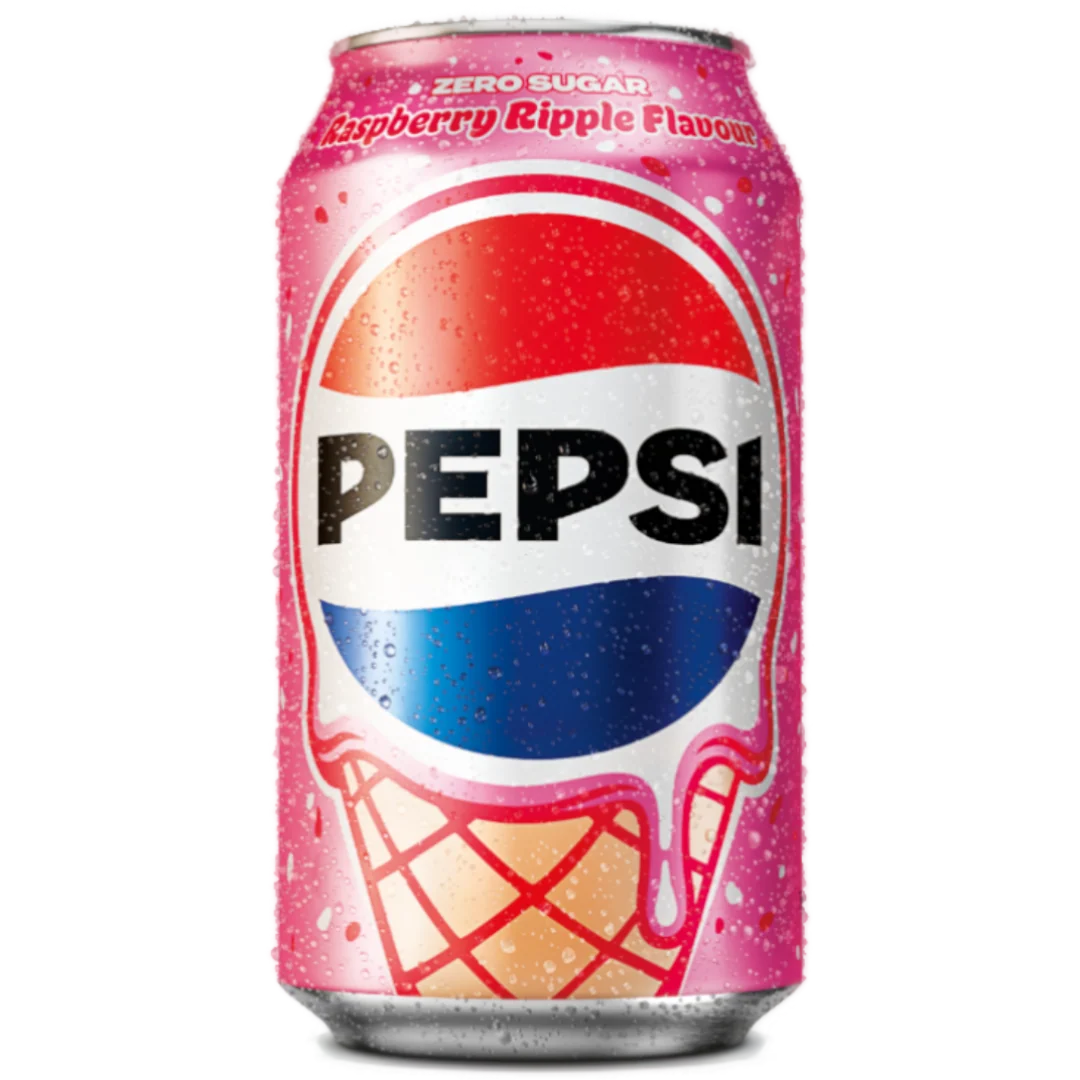 PEPSI Cherry & Vanilla + Raspberry Ripple Ice Cream Flavors Lemonade Bundle 2 x 330ml