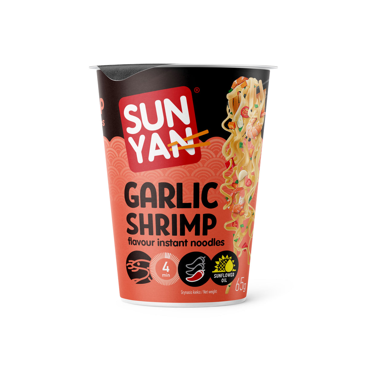 SUN YAN GARLIC SHRIMP Flavor Instant Ramen 65g