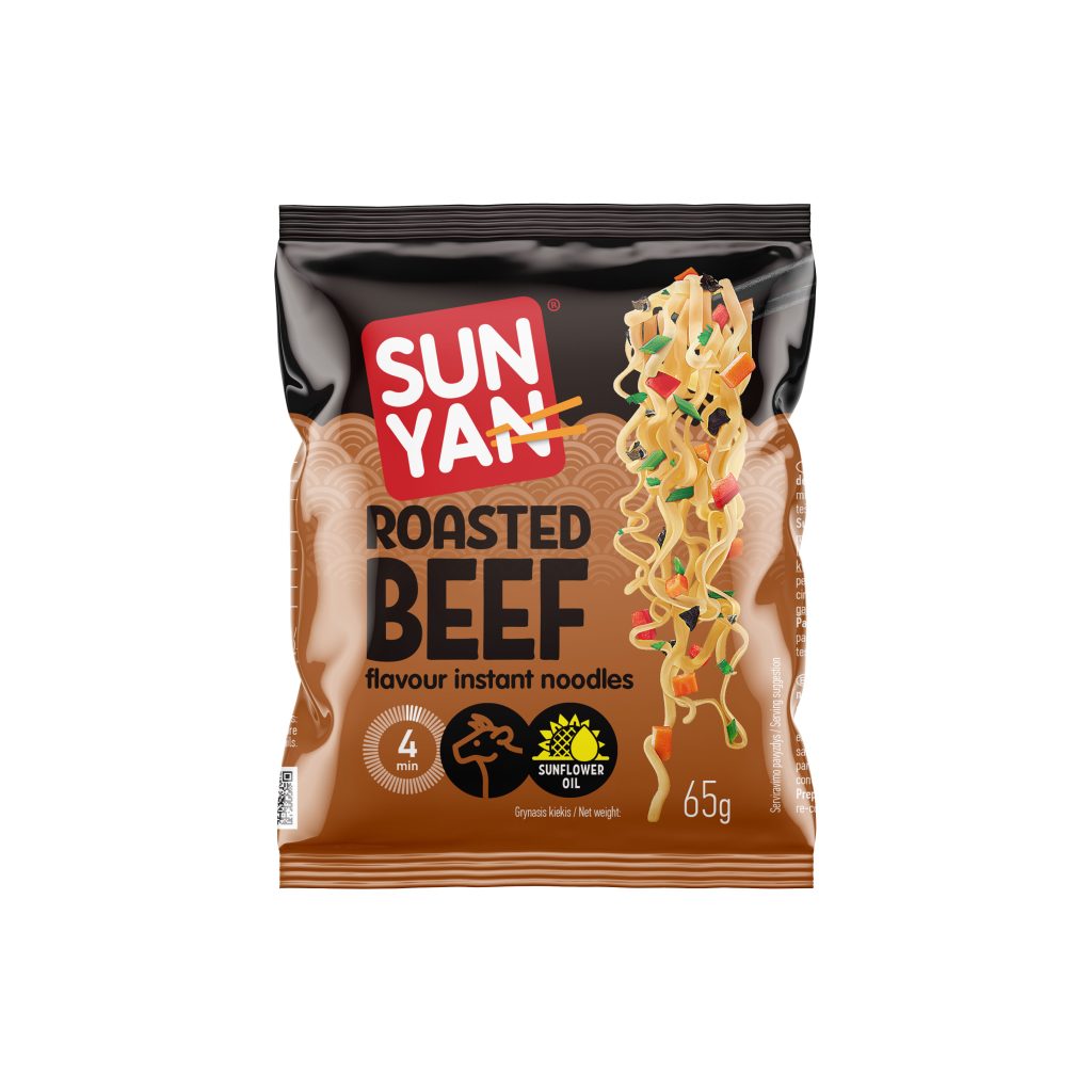 SUN YAN ROASTED BEEF Flavor Instant Ramen 65g