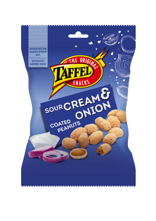 TAFFEL SOUR CREAM & ONION Flavor Coated Peanuts Snacks 140g 4.9oz
