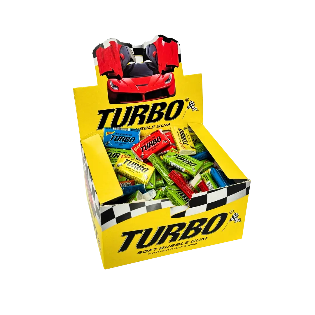 TURBO Bubble Gum Tutti Frutti Flavor (100 gums box)