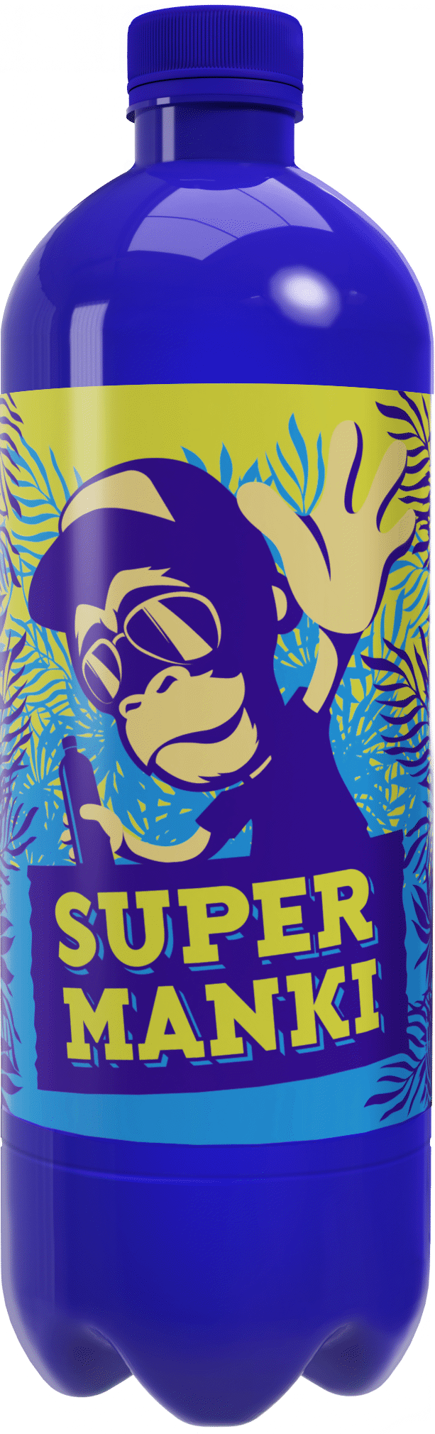 SUPER MANKI Energy Drink Flavor Sparkling Soft Drink with Mate Tea Extract and Vitamins 500ml