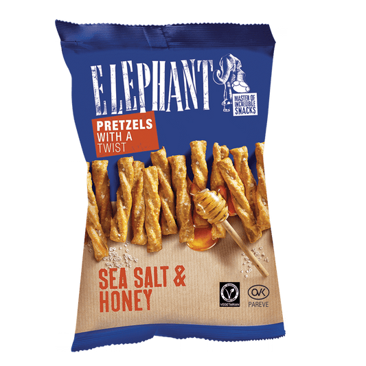 ELEPHANT Twisted Pretzels Sea Salt & Honey Flavor Snacks 70g 2.46oz