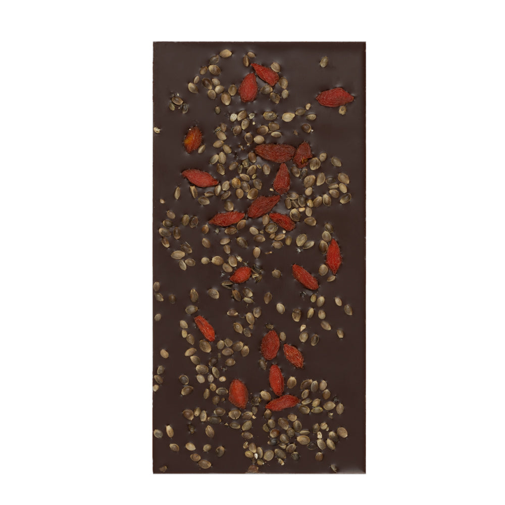 RUTA Dark Chocolate Bar with Stevia, Hemp & Goji Seeds 100g