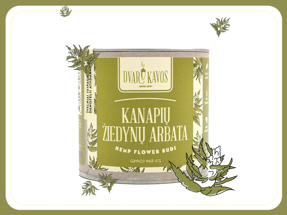 DVARO KAVOS Hemp Flower Buds Loose Herbal Tea 15g