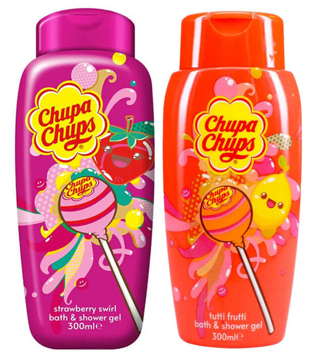 CHUPA CHUPS Strawberry Swirl & Tutti Frutti Bath & Shower Gel Set 2 x 300ml
