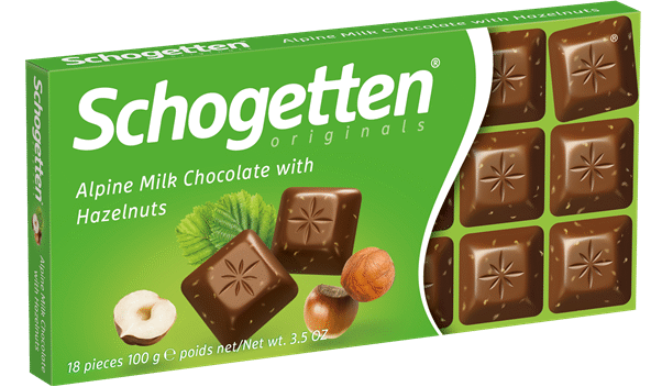 SCHOGETTEN Milk Chocolate Bar With Hazelnuts 100g 3.5oz