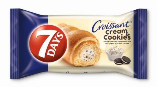7DAYS Croissant with Vanilla Cream & Pieces of Cocoa Cookies Filling 60g