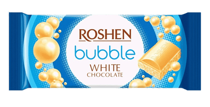 3 ROSHEN BUBBLE White Dark & Milk Chocolate Bars Ukrainian Sweets 80g 2.8oz