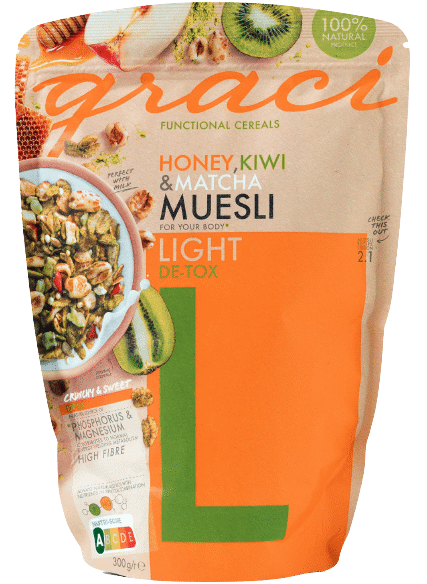 GRACI LIGHT De-Tox Functional Cereals Muesli with Honey, Kiwi & Matcha 300g