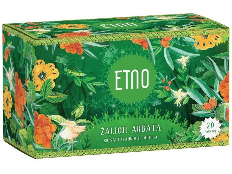 ETNO Natural Green Tea with Sea Buckthorn & Lemon Balm 40g