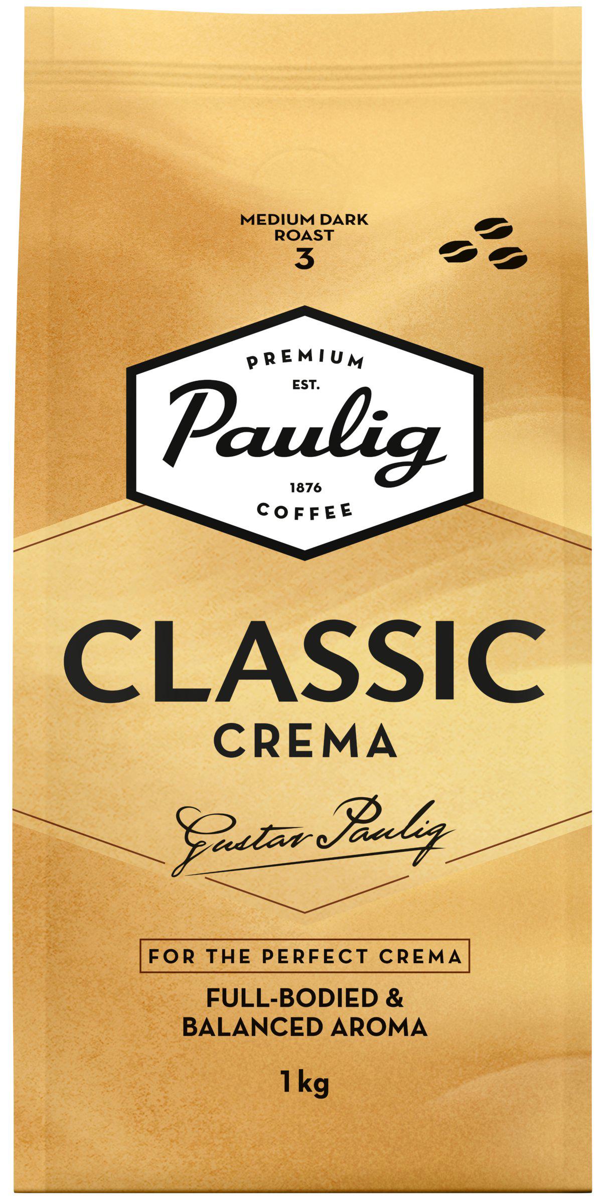 PAULIG CLASSIC CREMA Full-Bodied & Balanced Aroma Roast Coffee Beans 1kg 35oz