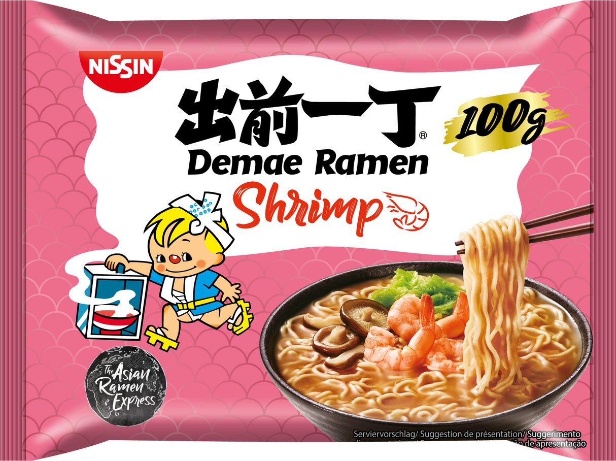 NISSIN DAMAE RAMEN SHRIMP Flavor Asian Instant Noodle Soup Pack 100g 3.5oz