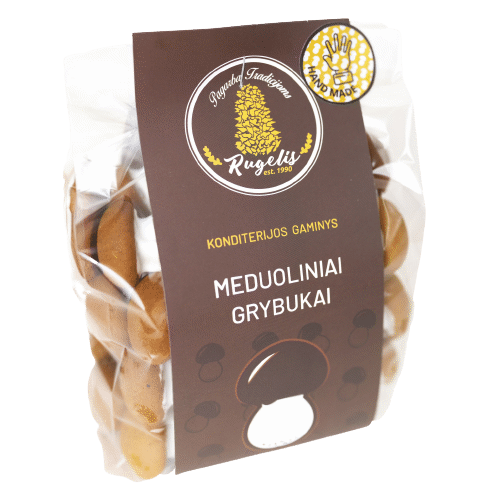 RUGELIS Gingerbread Mushroom Shape Cookies with Sugar Glaze 600g