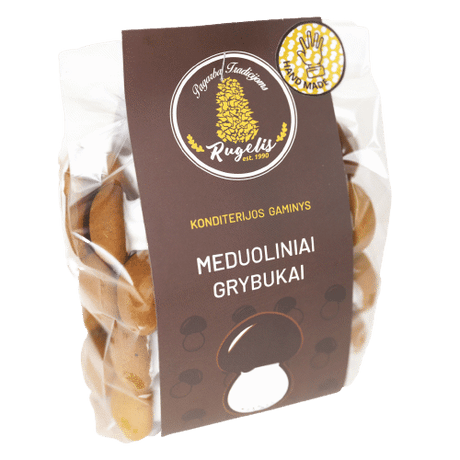 RUGELIS Gingerbread Mushroom Shape Cookies with Sugar Glaze 600g