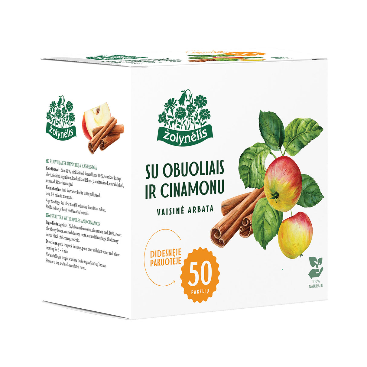 ŽOLYNĖLIS Natural Fruit Tea with Apple & Cinnamon 100g