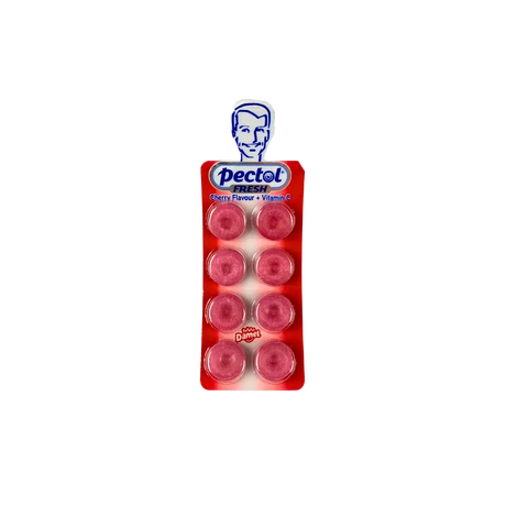 PECTOL Fresh Cherry Flavor Pastilles with Vitamin C FULL BOX 24 x 19.2g