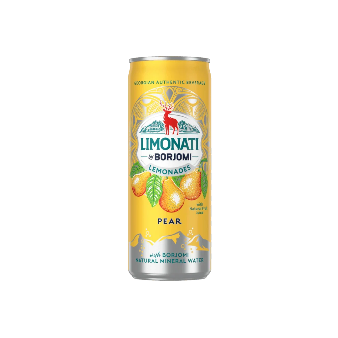 LIMONATI by BORJOMI Pear Flavor Lemonade with Natural Mineral Water 330ml