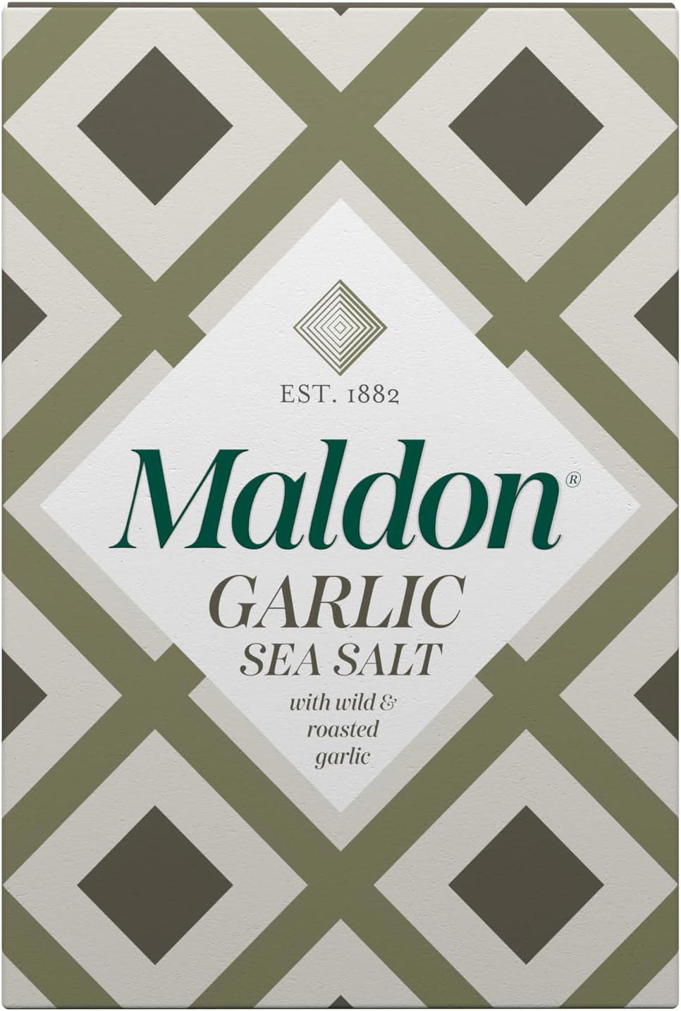 MALDON GARLIC Sea Salt Flakes with Wild & Roasted Garlic 100g 3.5oz