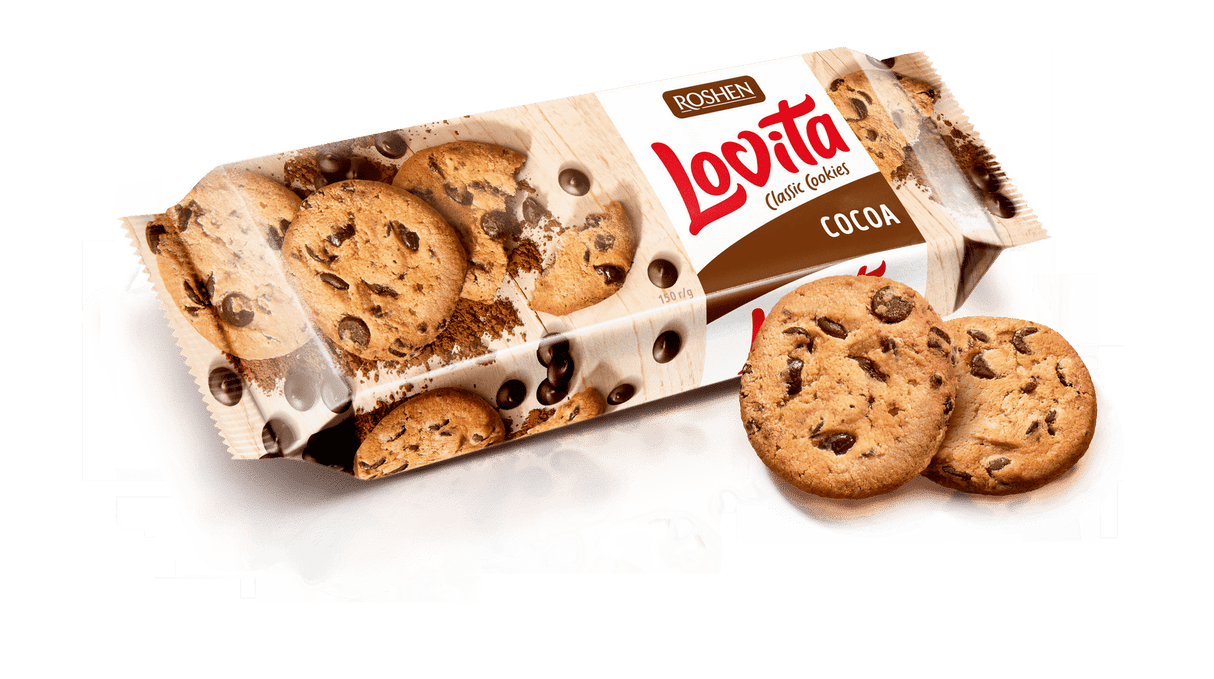 ROSHEN Lovita Cocoa Cookies with Chocolate Pieces 150g