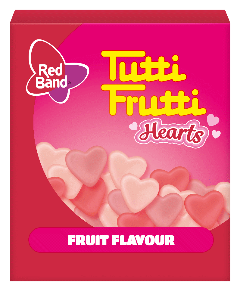 RED BAND TUTTI FRUTTI HEARTS Fruit Flavor Gummi Candies 12 x 15g