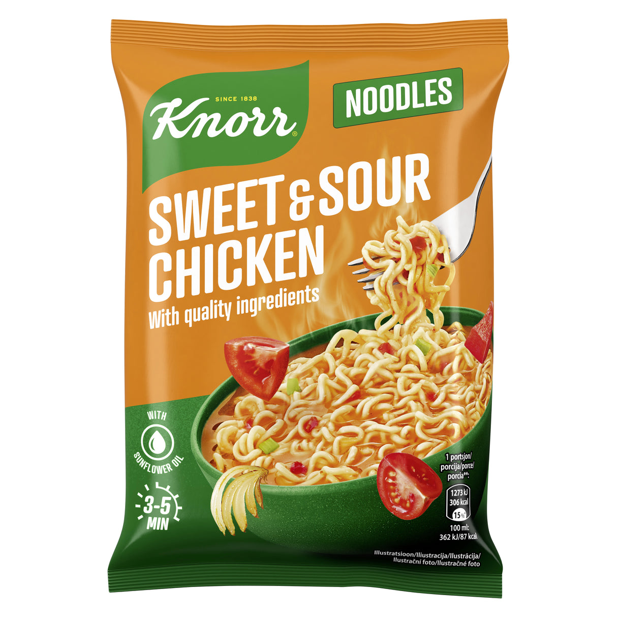 KNORR SWEET & SOUR CHICKEN Flavor Instant Ramen Noodles Pack 65g