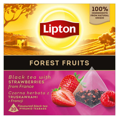 LIPTON FOREST FRUITS Black Tea with Strawberries from France 12 x 30g