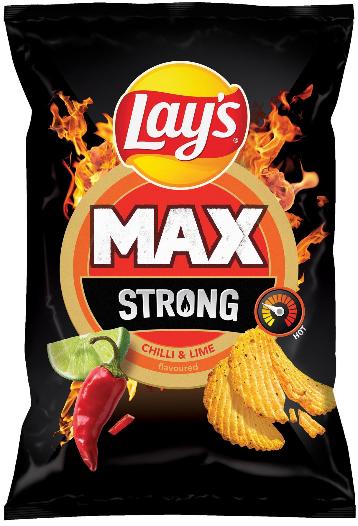 LAYS MAX STRONG SPICY Chilli & Lime Flavor Potato Chips 120g 4.2oz