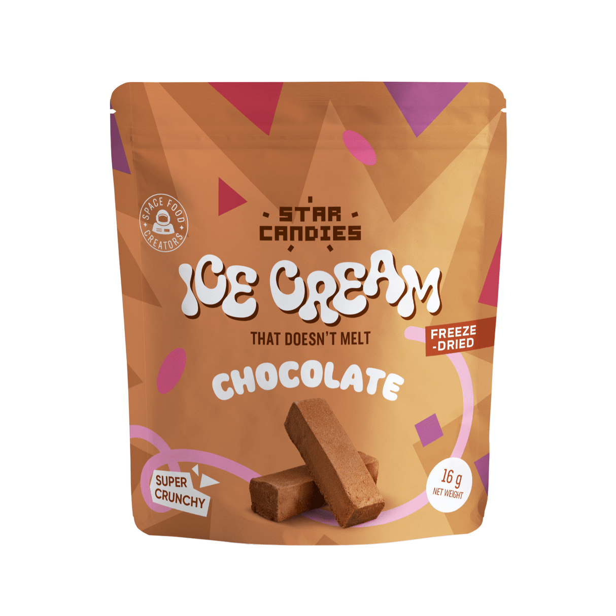 STAR CANDIES Freeze Dried Ice Cream Chocolate Flavor 12 x 16g