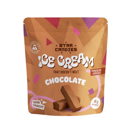 STAR CANDIES Freeze Dried Ice Cream Chocolate Flavor 12 x 16g