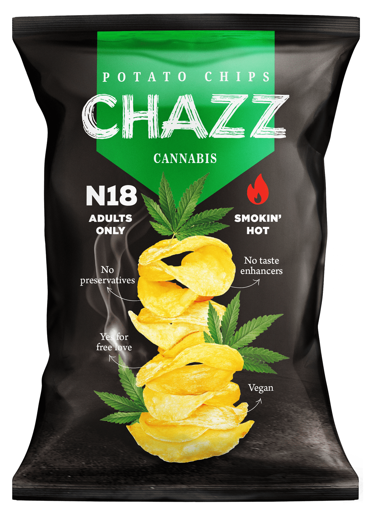 CHAZZ CANNABIS Flavor Kettle Potato Chips 90g 3.1oz