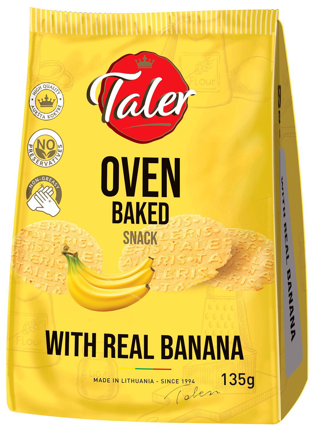 TALER Oven Baked Snack Cookie Chips with Banana 135g 4.7oz