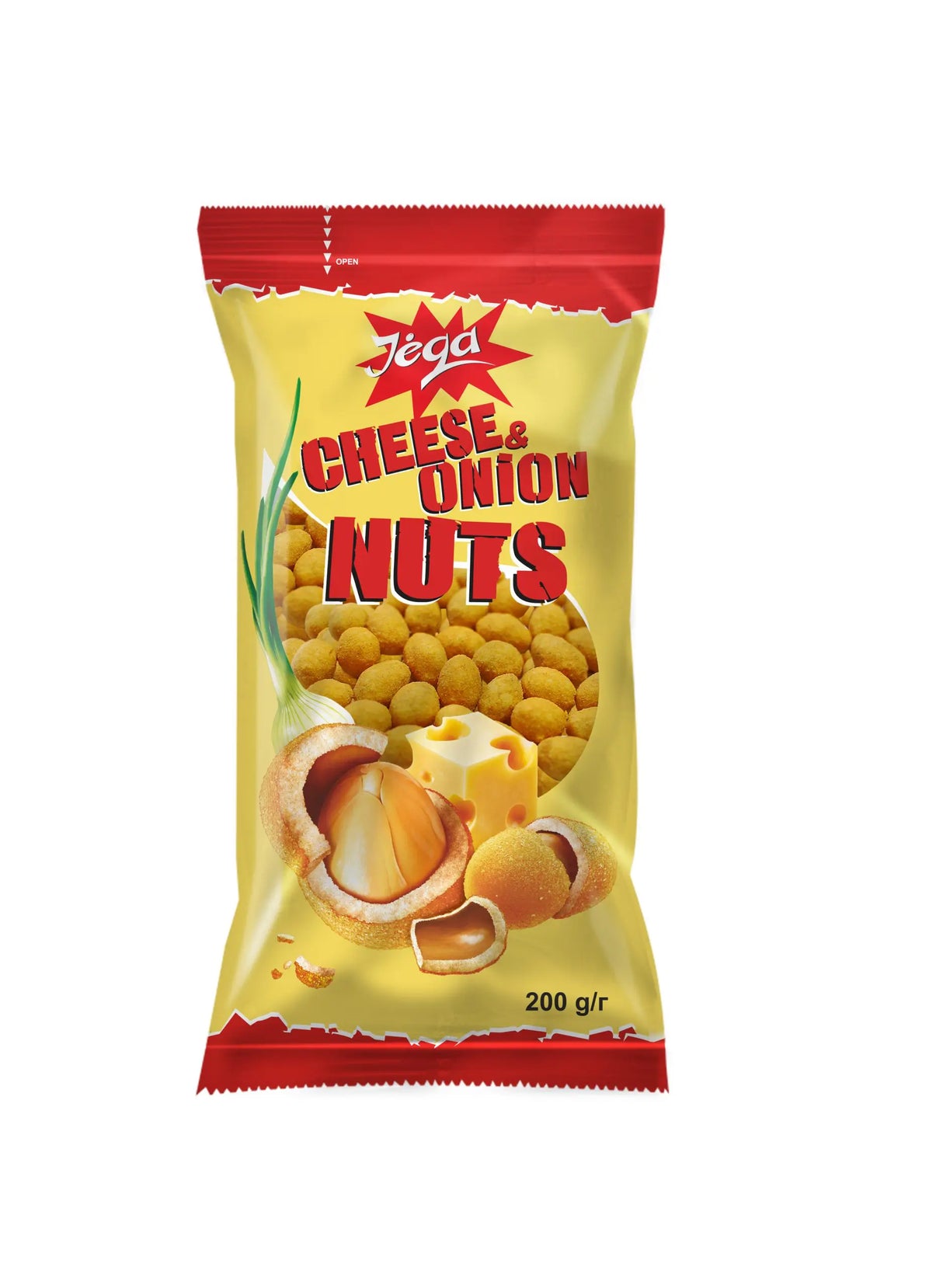 JEGA CHEESE & ONION Flavor Crispy Coated Peanuts 200g
