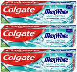 COLGATE MAX WHITE White Crystals Whitening Cooling Daily Toothpaste 3 x 75ml