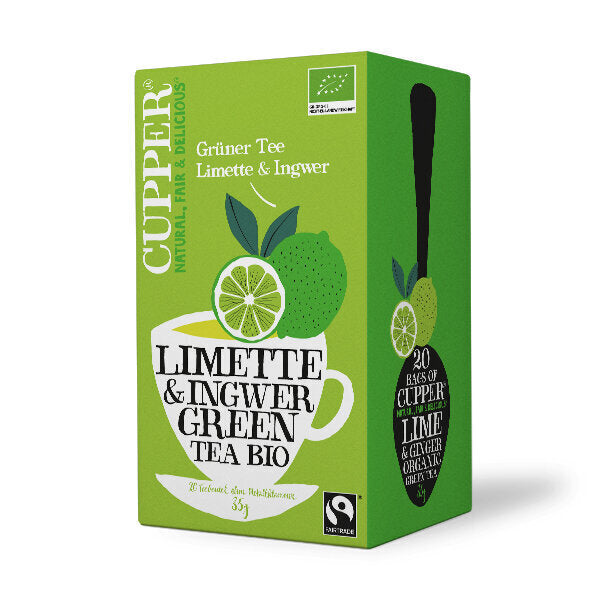 CUPPER Organic Green Tea with Lime & Ginger 35g