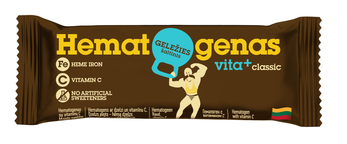 HEMATOGEN VITA+ Classic Source of Heme Iron Vitamin C Energy Bar 50g 1.8 oz