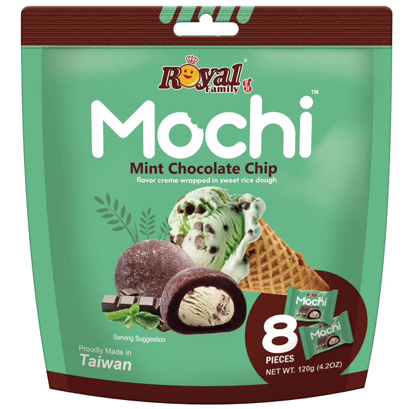 ROYAL FAMILY MOCHI Mint Chocolate Chip Flavor 120g 4.2oz