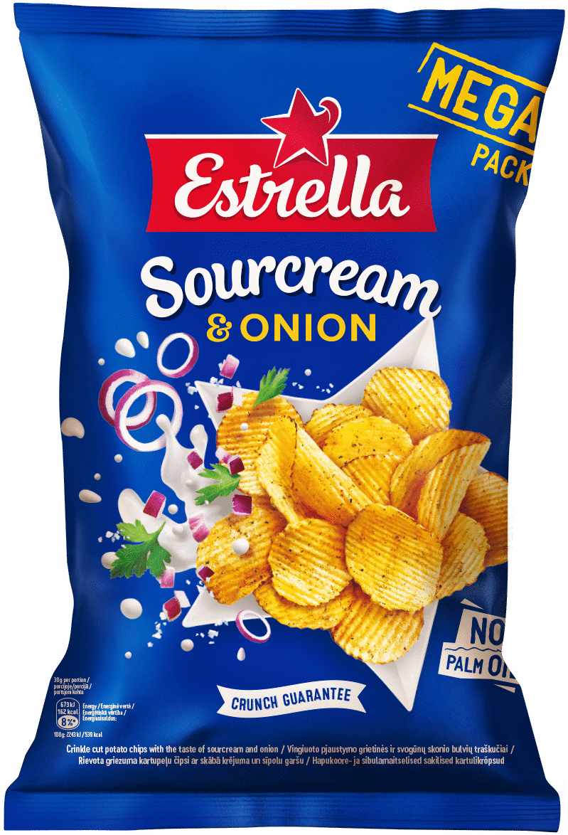 ESTRELLA Sour Cream & Onion Flavor Potato Chips 250g