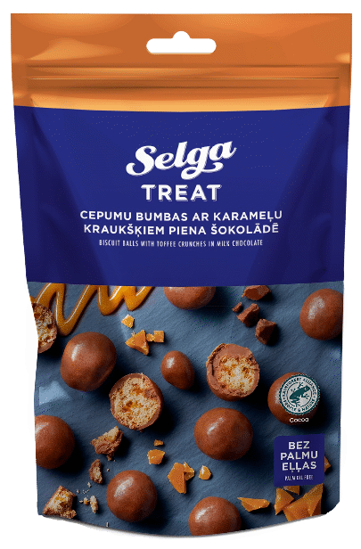 SELGA TREAT Cookies with Toffee Bits Covered in Milk Chocolate 120g