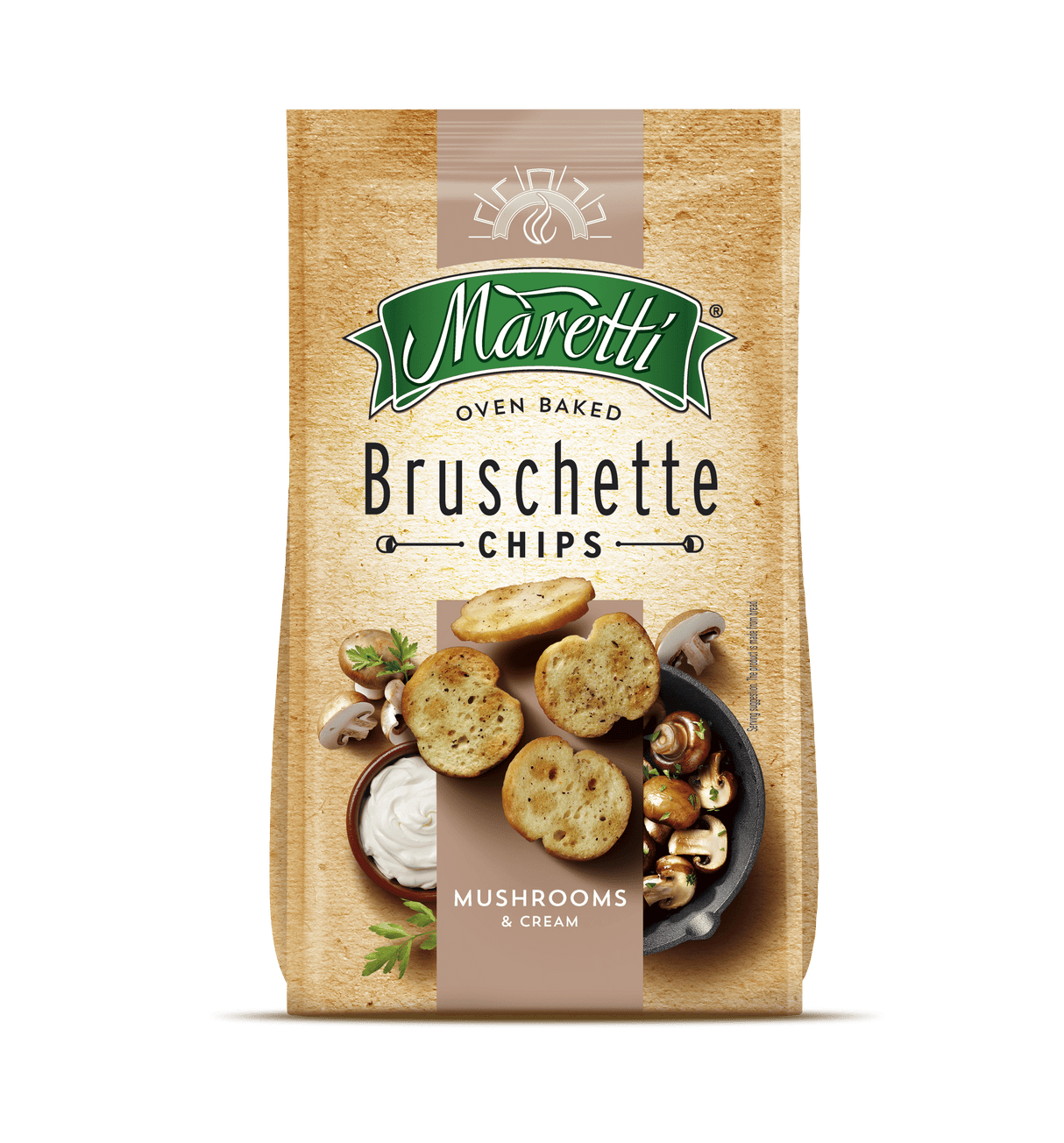 BRUSCHETTE MARETTI Mushroom & Cream Flavor Oven Baked Bread Chips Snacks 70g