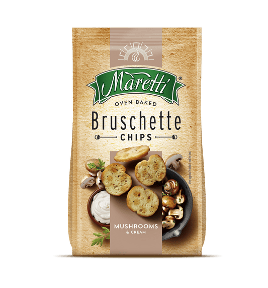 MARETTI Oven Baked Bruchette Chips Fine Mushrooms & Cream Flavor 70g 2.46oz